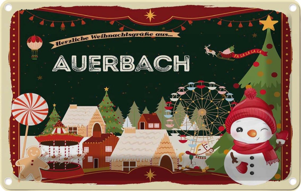 [LA-121592-2030] Blechschild 20x30 cm Weihnachten AUERBACH