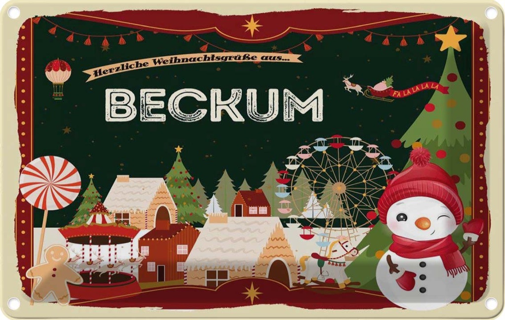 [LA-121637-2030] Blechschild 20x30 cm Weihnachten aus BECKUM