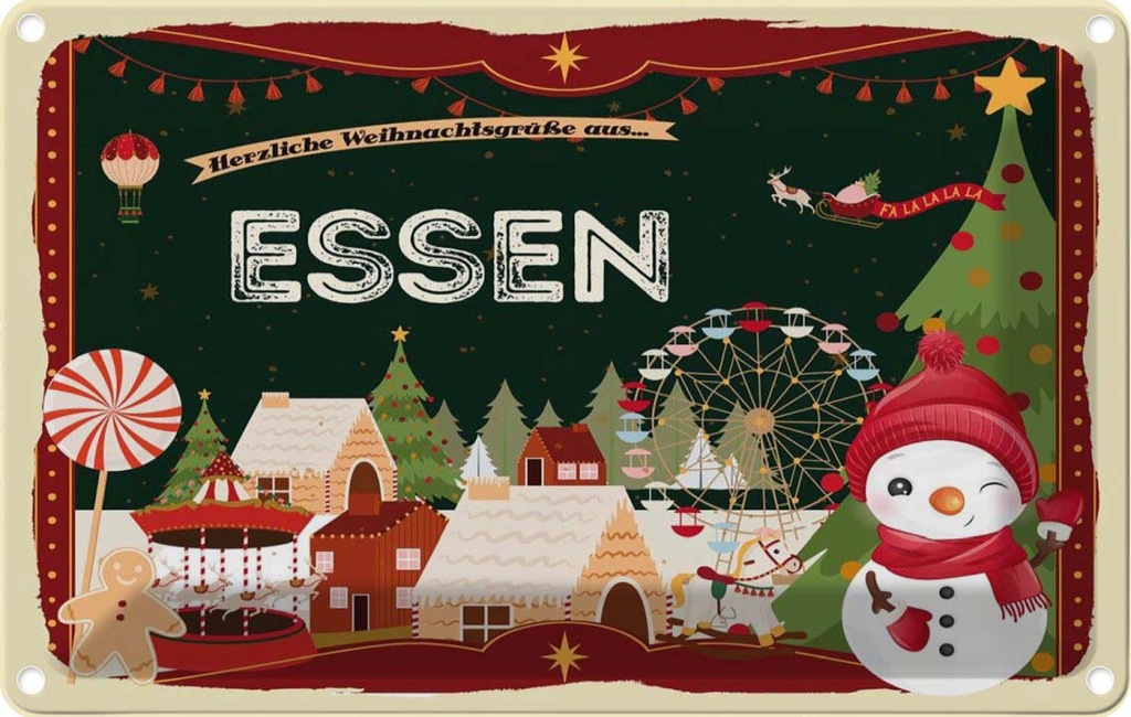 [LA-121766-2030] Blechschild 20x30 cm Weihnachten aus ESSEN
