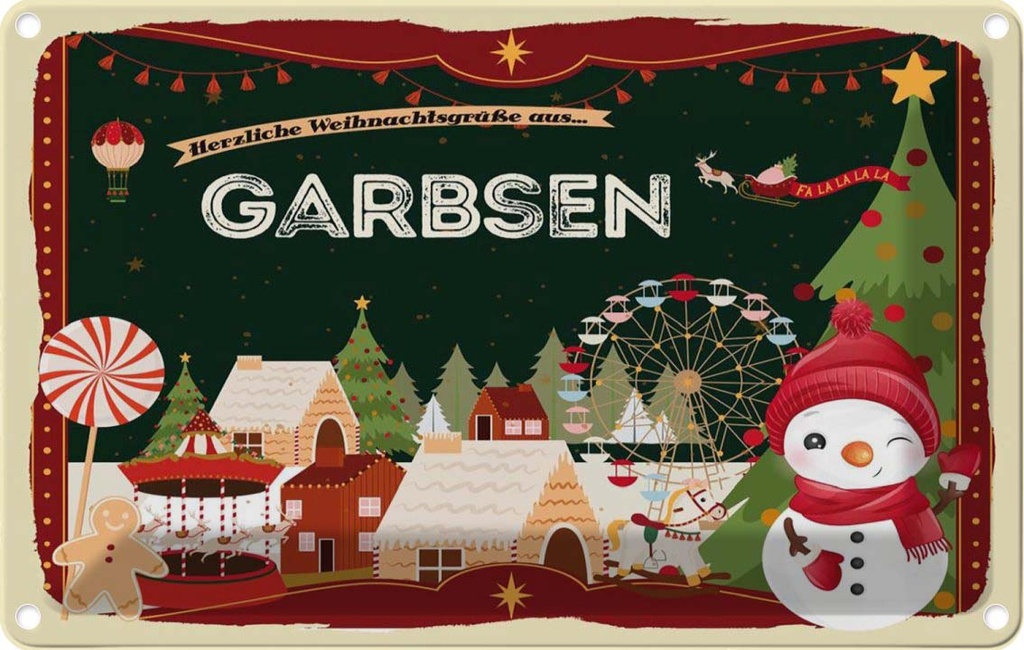 [LA-121802-2030] Blechschild 20x30 cm Weihnachten aus GARBSEN