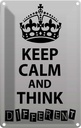 Blechschild 18x12 cm Keep Calm think different Yoga