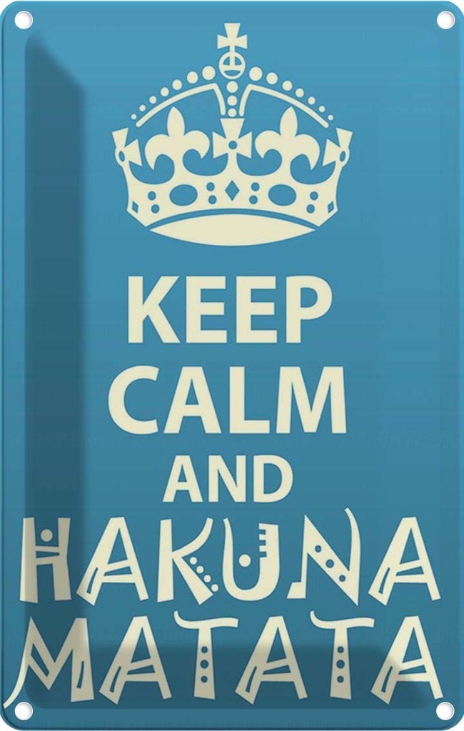 [LA-115004-1812] Blechschild 18x12 cm Keep Calm and Hakuna Matata Yoga