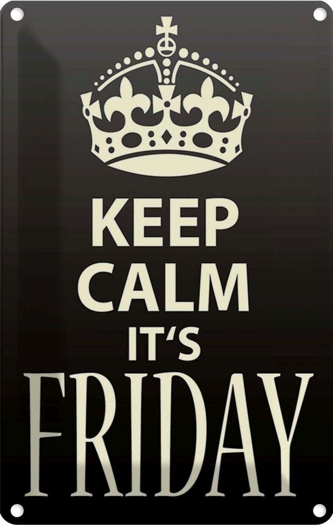 [LA-115009-1812] Blechschild 18x12 cm Keep Calm it`s Friday Yoga