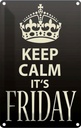 Blechschild 18x12 cm Keep Calm it`s Friday Yoga