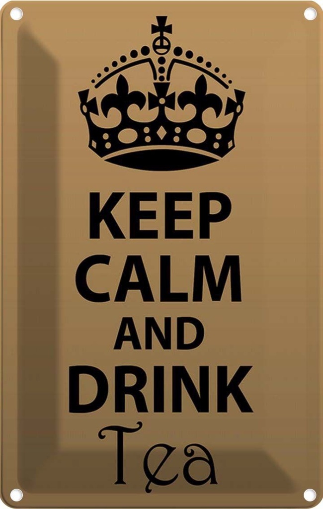[LA-115015-1812] Blechschild 18x12 cm Keep Calm and drink tea Yoga
