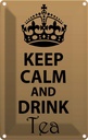 Blechschild 18x12 cm Keep Calm and drink tea Yoga