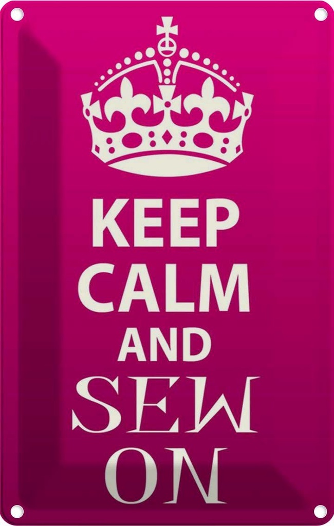 [LA-115018-1812] Blechschild 18x12 cm Keep Calm and sew on Yoga