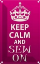 Blechschild 18x12 cm Keep Calm and sew on Yoga