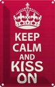 Blechschild 18x12 cm Keep Calm and kiss on Yoga