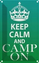 Blechschild 18x12 cm Keep Calm and camp on Camping Yoga