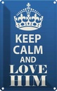 Blechschild 18x12 cm Keep Calm and love him Yoga