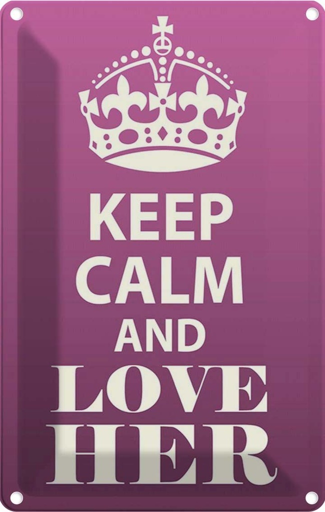 [LA-115024-1812] Blechschild 18x12 cm Keep Calm and love her Yoga