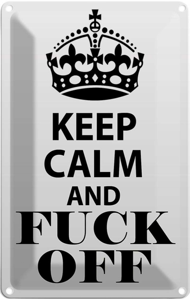 [LA-115027-1812] Blechschild 18x12 cm Keep Calm and fuck off Yoga