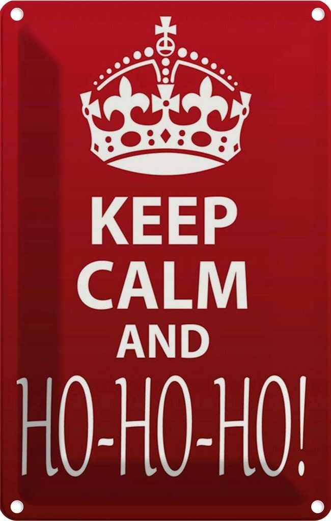 [LA-115030-1812] Blechschild 18x12 cm Keep Calm and Ho Christmas Yoga