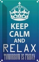 Blechschild 18x12 cm Keep Calm and relax is Friday Yoga