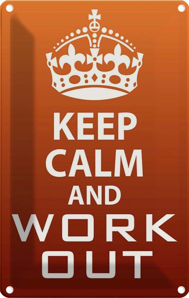 [LA-115033-1812] Blechschild 18x12 cm Keep Calm and work out Yoga