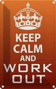 Blechschild 18x12 cm Keep Calm and work out Yoga