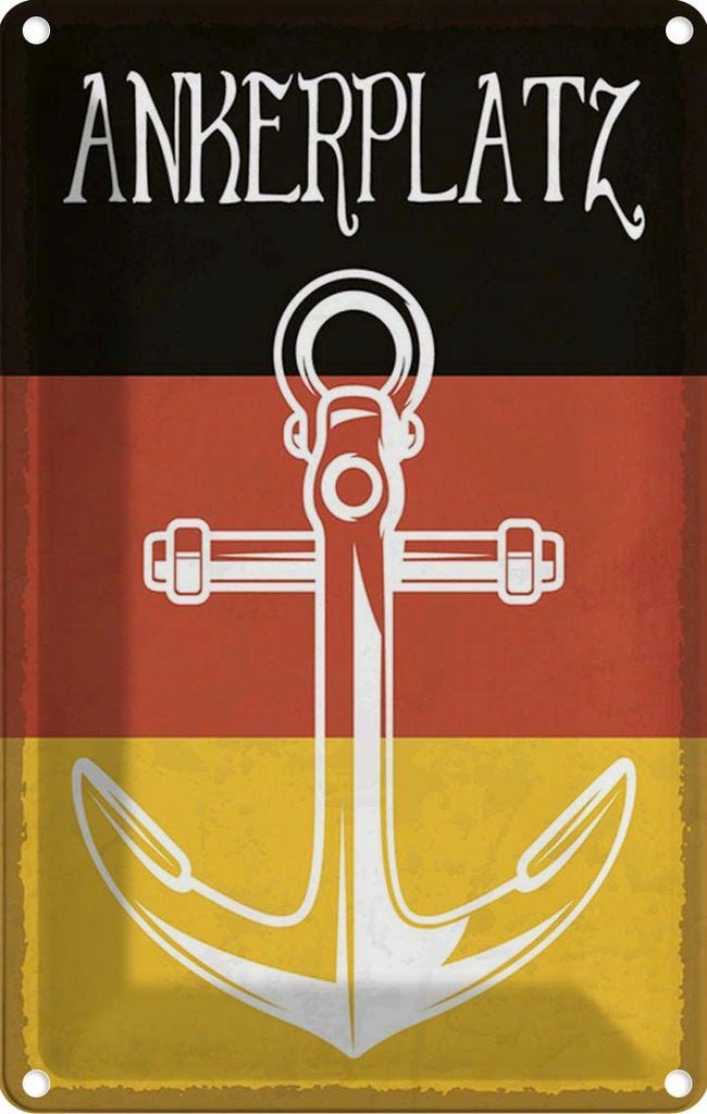 [LA-115064-1812] Blechschild 18x12 cm Deutscher Ankerplatz Schiff See Deutschland