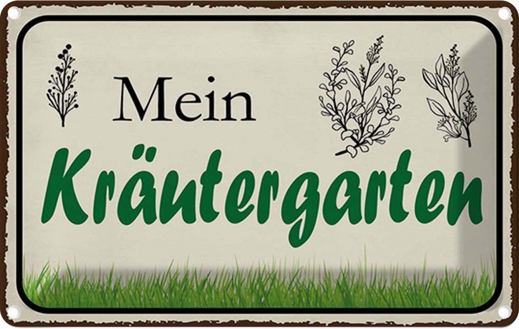 [LA-115118-1812] Blechschild 12x18 cm mein Kräutergarten Garten Geschenk