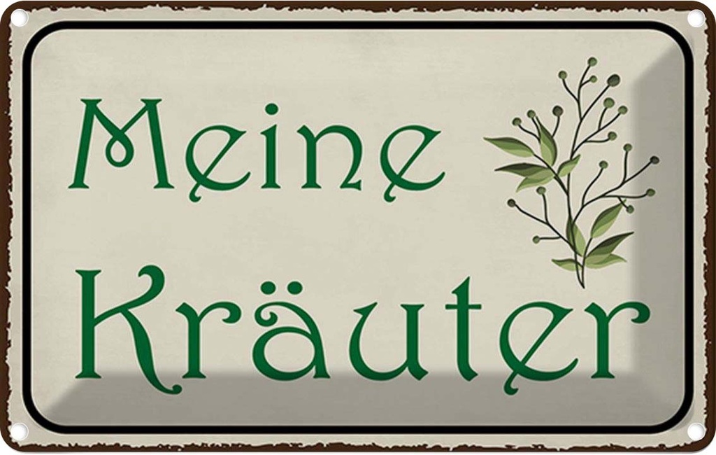 [LA-115119-1812] Blechschild 12x18 cm meine Kräuter Geschenk Familie Freunde