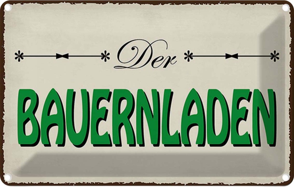 [LA-115124-1812] Blechschild 12x18 cm Bauernladen Hofladen Verkauf Marktstand Laden