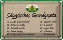 Blechschild 12x18 cm säggsisches Grundgesetz lustig Witz Humor Spaß Dekoration