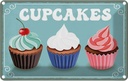 Blechschild 12x18 cm Cupcakes Geschenk Familie Freunde Essen Küche Backen Cupcake