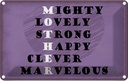 Blechschild 12x18 cm Mother mighty lovely happy Mama Familie Freunde