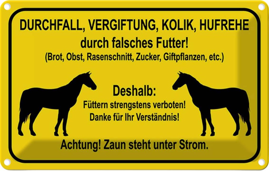 [LA-115211-1812] Blechschild 12x18 cm füttern strengstens verboten Warnschild Hinweisschild Sicherheit Vorsicht