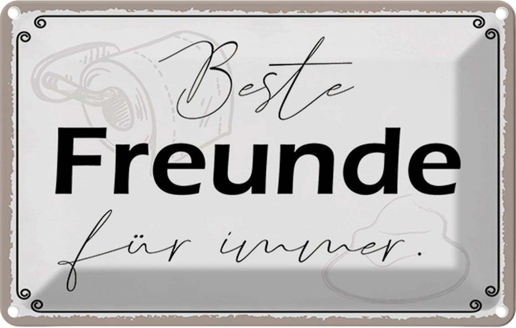 [LA-115271-1812] Blechschild 12x18 cm beste Freunde für immer Familie