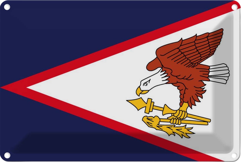 [LA-115283-1812] Blechschild 12x18 cm American Samoa Flagge Fahne Wappen