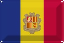 Blechschild 12x18 cm Andorras Andora Flagge Fahne Wappen