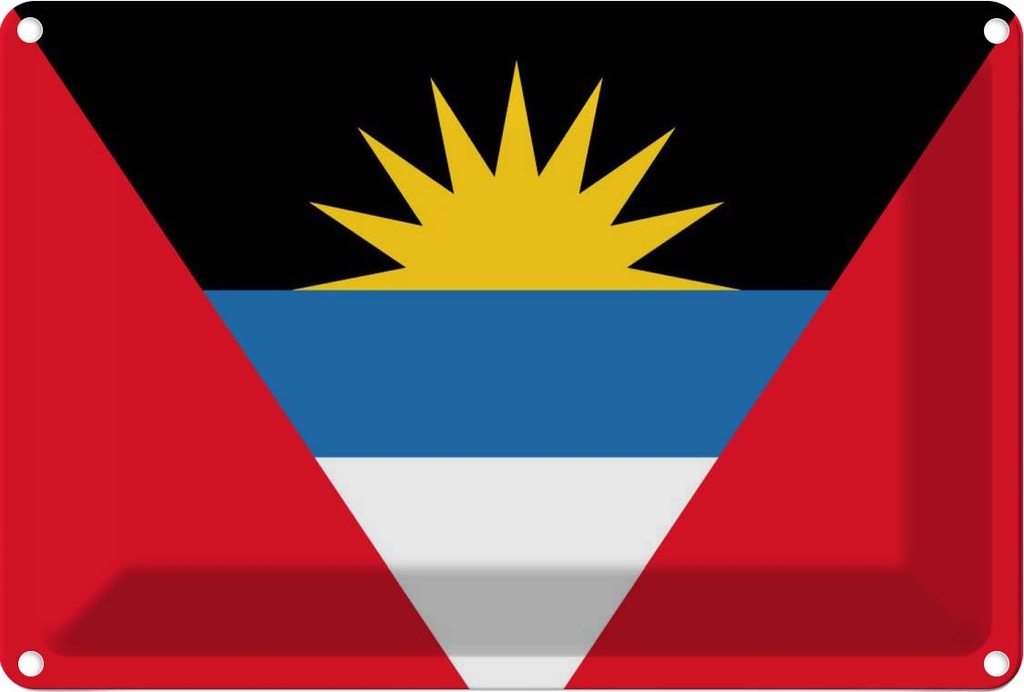 [LA-115287-1812] Blechschild 12x18 cm Antigua und Barbuda Flagge Fahne Wappen