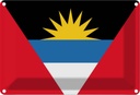 Blechschild 12x18 cm Antigua und Barbuda Flagge Fahne Wappen