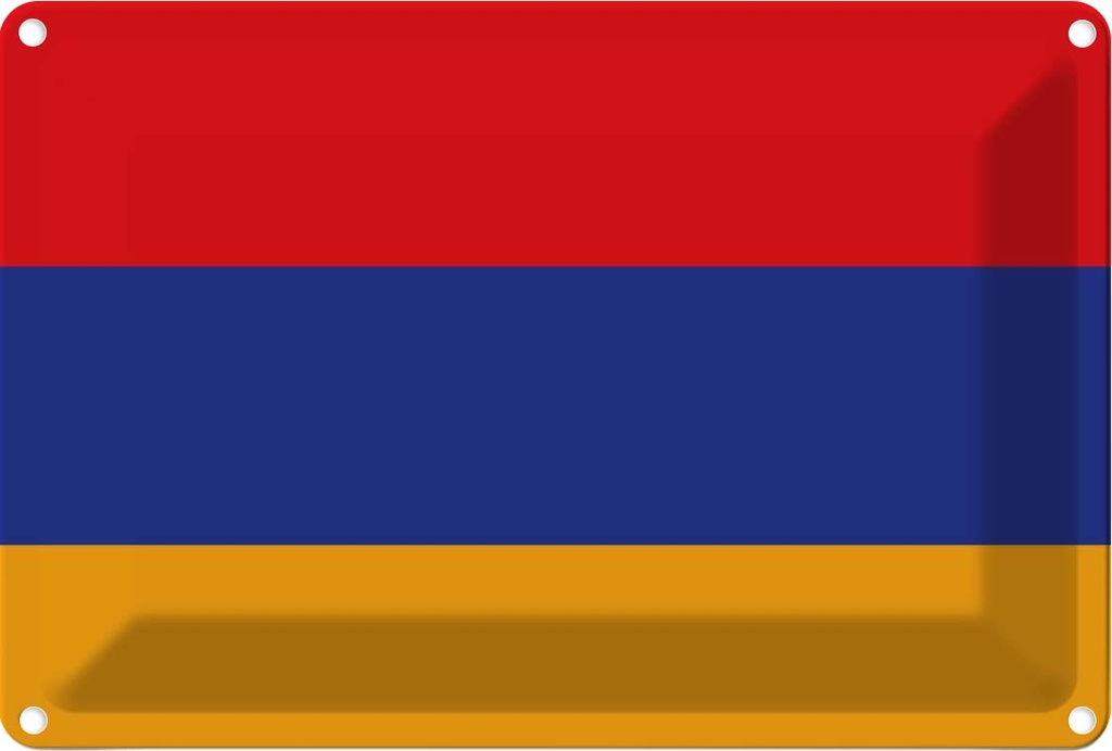 [LA-115289-1812] Blechschild 12x18 cm Armenien Armenia Flagge Fahne Wappen