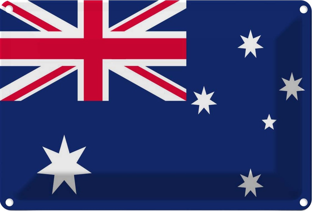 [LA-115290-1812] Blechschild 12x18 cm Australien Australia Flagge Fahne Wappen