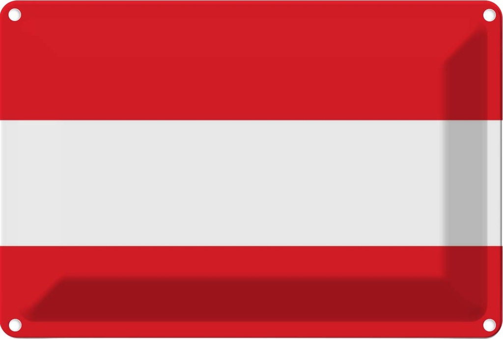 [LA-115291-1812] Blechschild 12x18 cm Österreich Austria Flagge Fahne Wappen