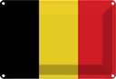 Blechschild 12x18 cm Belgiens Belgium Flagge Fahne Wappen