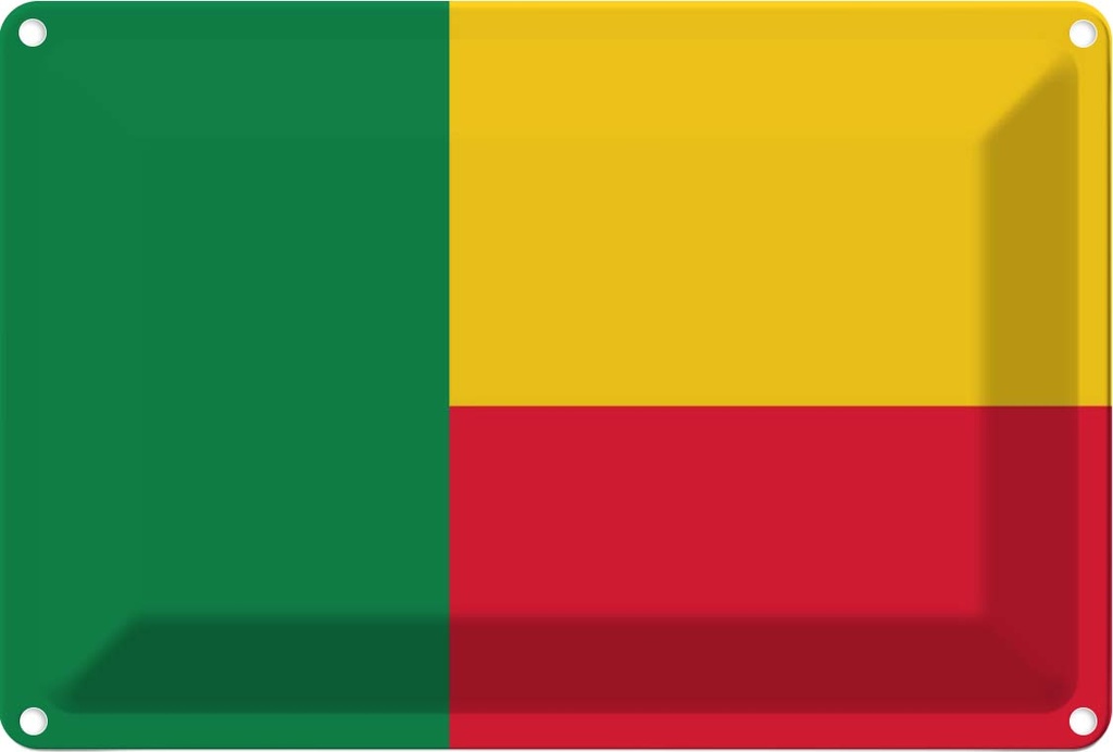[LA-115299-1812] Blechschild 12x18 cm Benins Benin Flagge Fahne Wappen