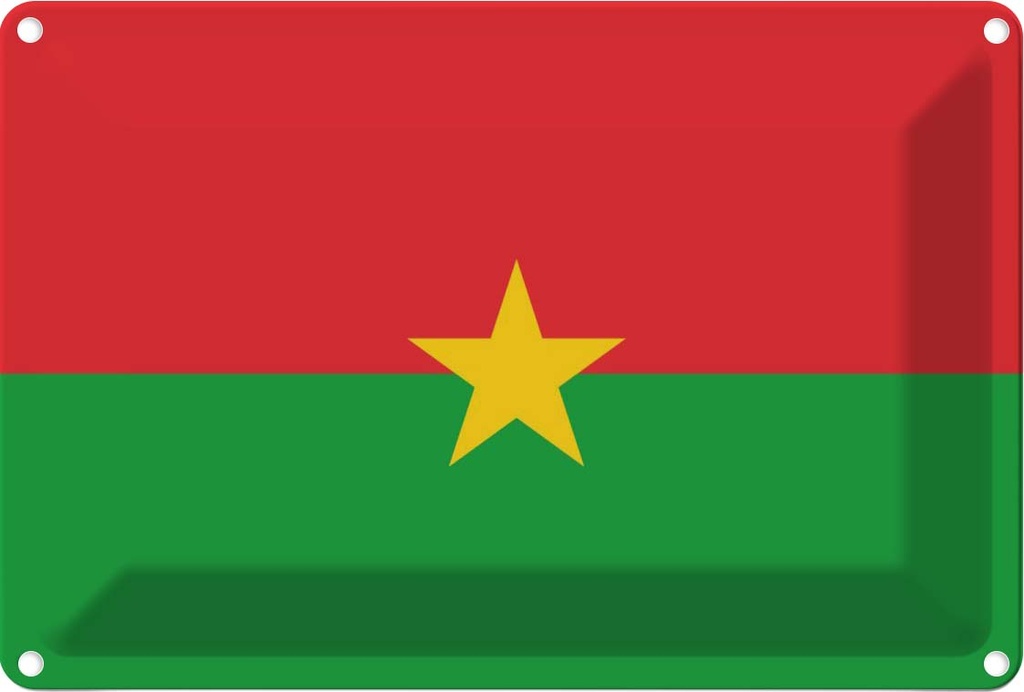 [LA-115309-1812] Blechschild 12x18 cm Burkina Fasos Faso Flagge Fahne Wappen