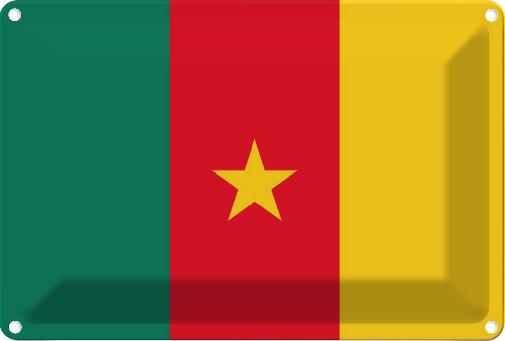 [LA-115312-1812] Blechschild 12x18 cm Kameruns Cameroon Flagge Fahne Wappen