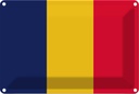 Blechschild 12x18 cm des Tschad Chad Flagge Fahne Wappen
