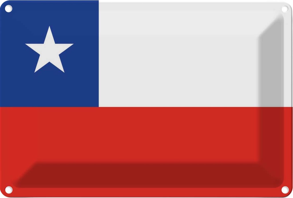 [LA-115318-1812] Blechschild 12x18 cm Chiles Chile Flagge Fahne Wappen