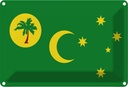 Blechschild 12x18 cm Kokosinseln Cocos Islands Flagge Fahne Wappen