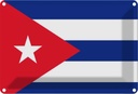 Blechschild 12x18 cm Kubas Cuba Flagge Fahne Wappen