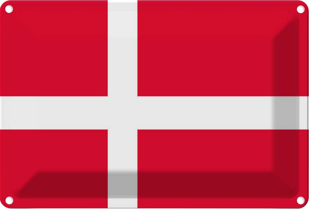 [LA-115332-1812] Blechschild 12x18 cm Dänemarks Denmark Flagge Fahne Wappen
