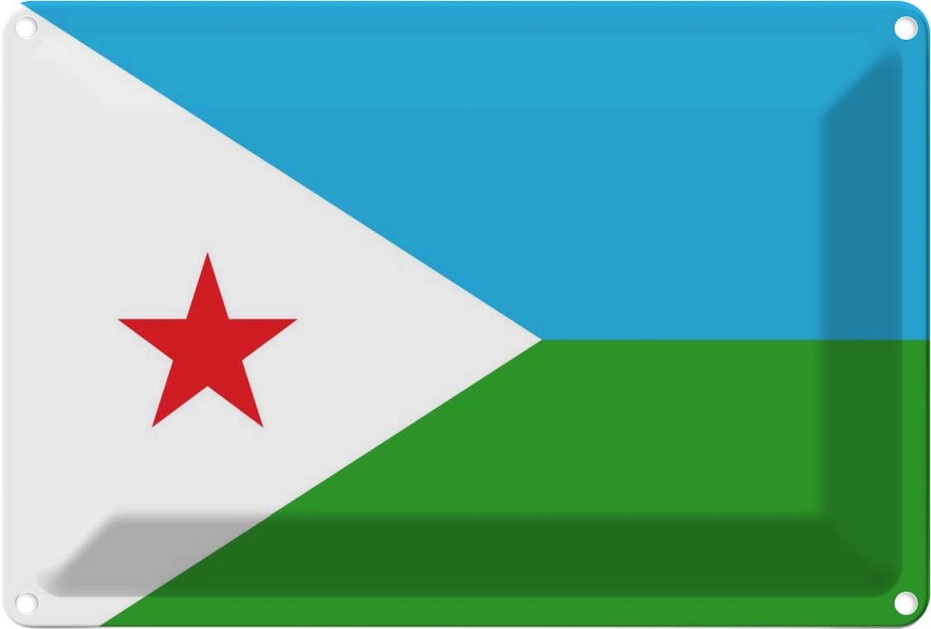 [LA-115333-1812] Blechschild 12x18 cm Dschibutis Djibouti Flagge Fahne Wappen
