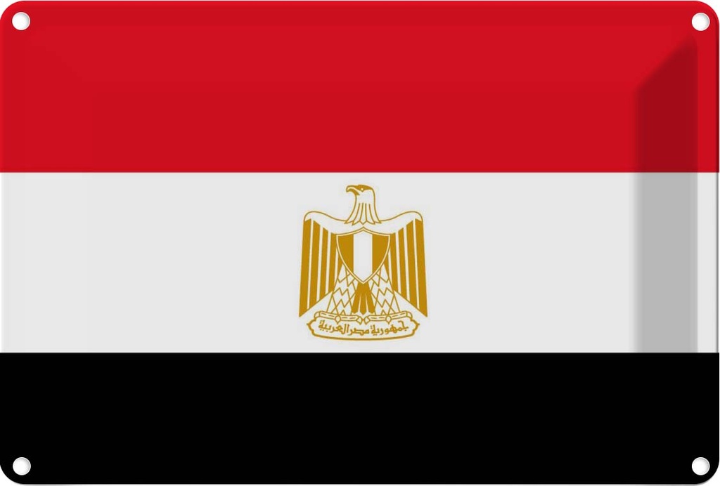 [LA-115338-1812] Blechschild 12x18 cm Ägyptens Egypt Flagge Fahne Wappen