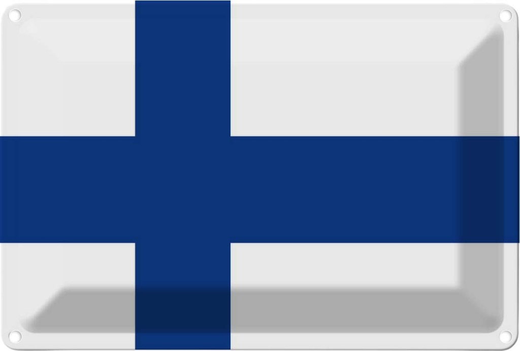 [LA-115348-1812] Blechschild 12x18 cm Finnlands Finland Flagge Fahne Wappen