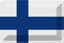 Blechschild 12x18 cm Finnlands Finland Flagge Fahne Wappen